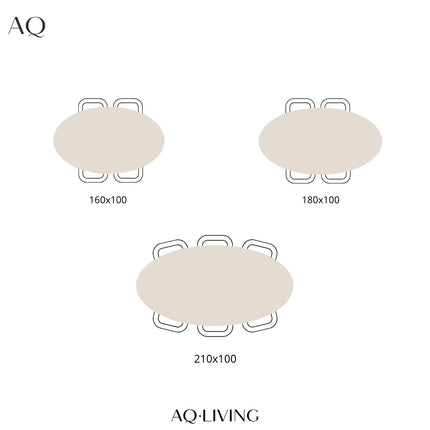 Eettafel Twist ovaal 210cm bruin MDF