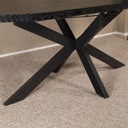 Uitschuifbare eettafel ovaal 160-220cm Liam zwart MDF