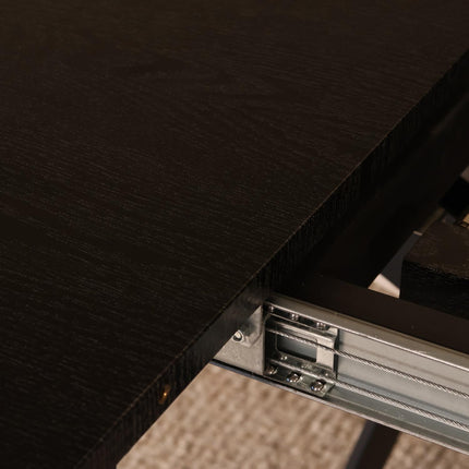 Uitschuifbare eettafel ovaal 180-240cm Liam zwart MDF