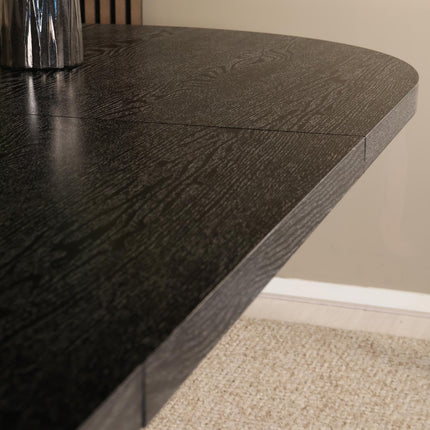 Uitschuifbare eettafel ovaal 180-240cm Liam zwart MDF