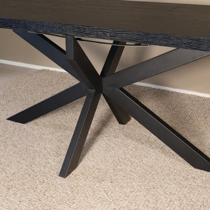 Uitschuifbare eettafel ovaal 180-240cm Liam zwart MDF