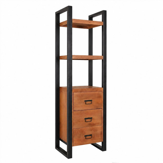 Boekenkast Blizy 200cm bruin mangohout