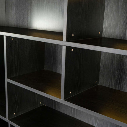 Vakkenkast zwart melamine 160cm Hanno