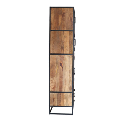 Visgraat vakkenkast bruin mangohout 200cm Paris