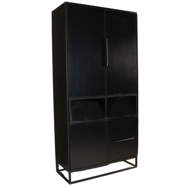 Vakkenkast melamine zwart 185cm Madison