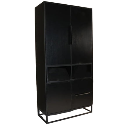 Vakkenkast melamine zwart 185cm Madison