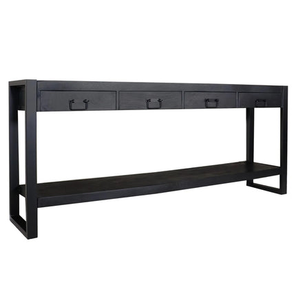 Bijzettafel 180cm mangohout Vera zwart