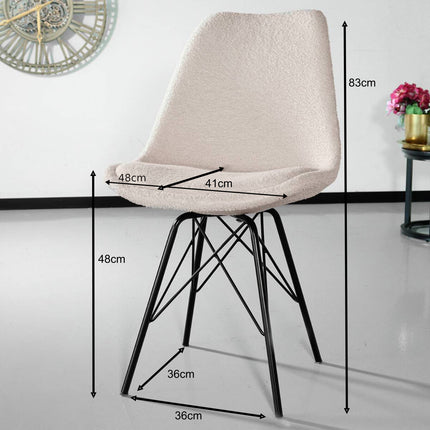 Eetkamerstoel beige teddy Viga