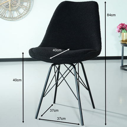 Eetkamerstoel zwart teddy Viga