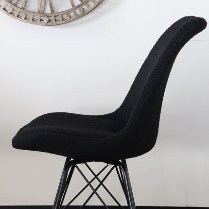 Eetkamerstoel zwart teddy Viga