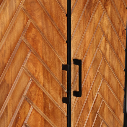 Visgraat vakkenkast bruin mangohout 200cm Paris