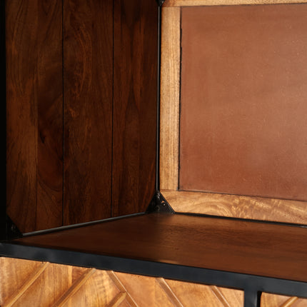 Visgraat vakkenkast bruin mangohout 200cm Paris