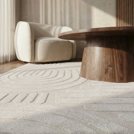 Vloerkleed Japandi gebroken wit 160x230cm