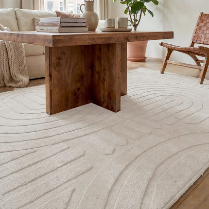 Vloerkleed Japandi gebroken wit 200x300cm