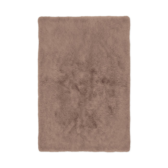 Vloerkleed taupe 200x350cm hoogpolig