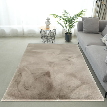 Vloerkleed beige 200x350cm hoogpolig
