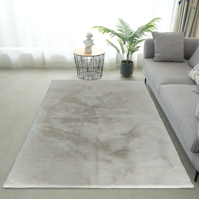 Vloerkleed gebroken wit 200x300cm hoogpolig