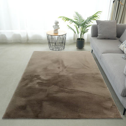 Vloerkleed taupe 200x300cm hoogpolig