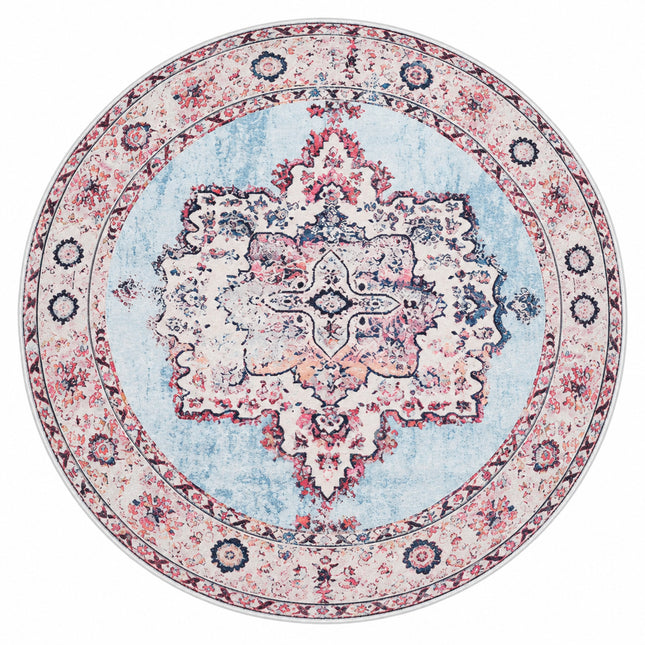 Vloerkleed wit rood 140cm
