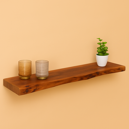 Wandplank bruin acaciahout 100cm Inge