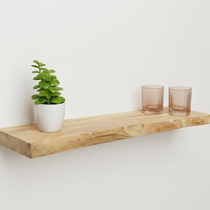 Wandplank lichtbruin acaciahout 100cm Inge