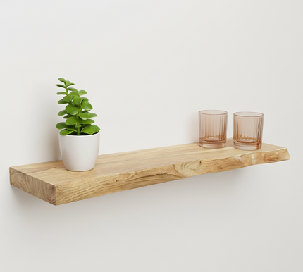 Wandplank lichtbruin acaciahout 100cm Inge