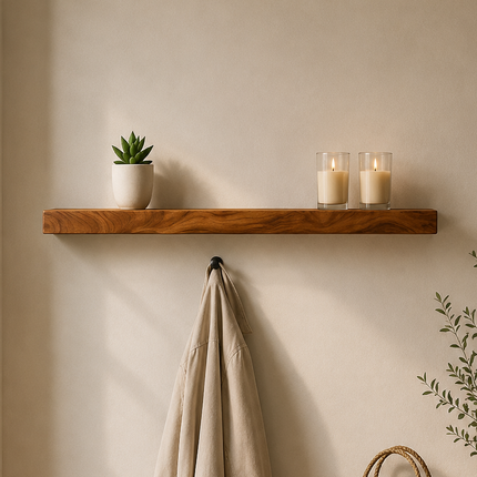 Wandplank bruin acaciahout 125cm Inge