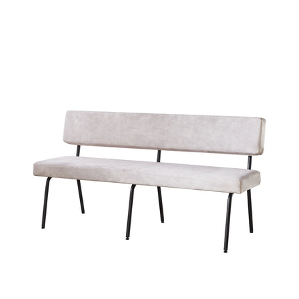 Eetkamerbank Wendy 180cm wit velvet