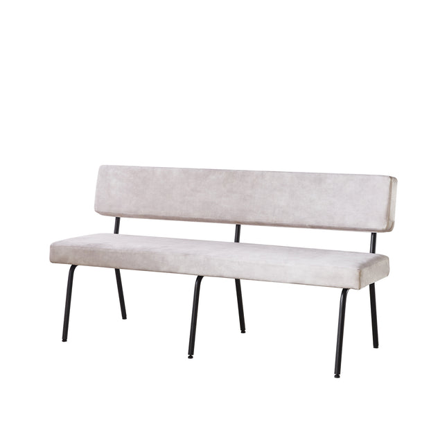 Eetkamerbank Wendy 180cm wit velvet