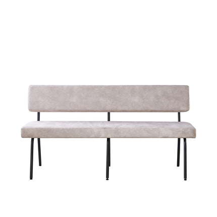 Eetkamerbank Wendy 180cm wit velvet