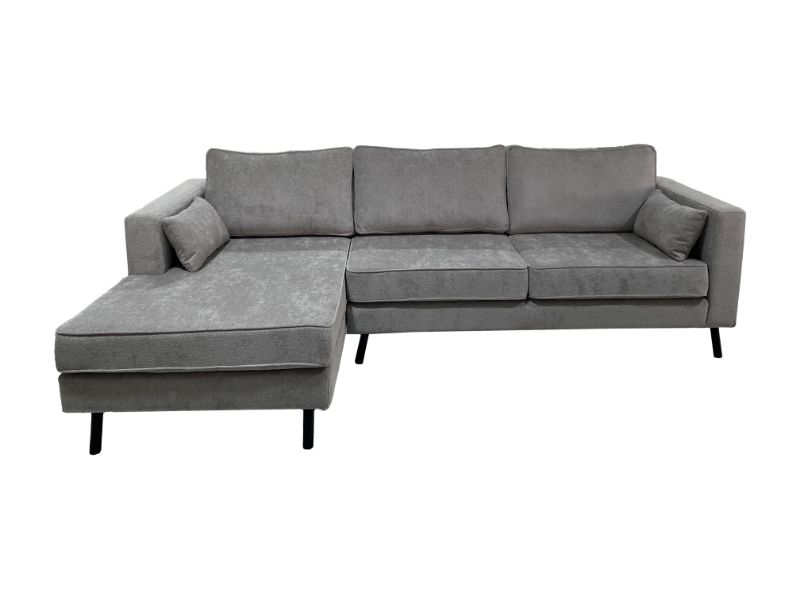 Hoekbank Hilde 270cm chenille grijs links