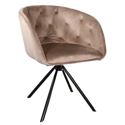 SET DEAL 4 stuks: Eetkamerstoel draaibaar champagne velvet Willow