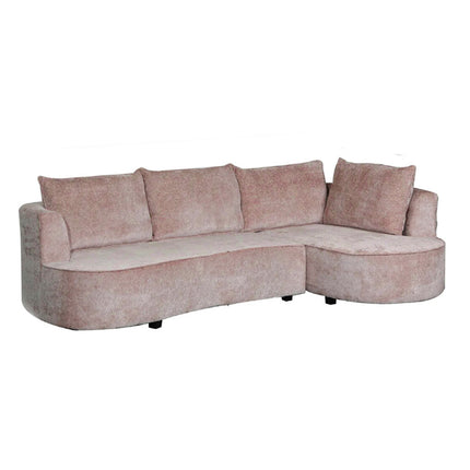 Hoekbank Lando rond taupe chenille 270cm rechts