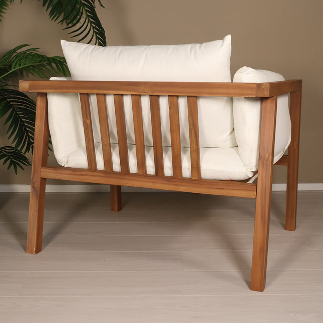 Loungestoel tuin wit acaciahout Xandra