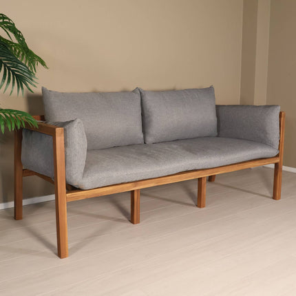 Loungebank 2-zits acaciahout lichtgrijs Xandra tuinbank