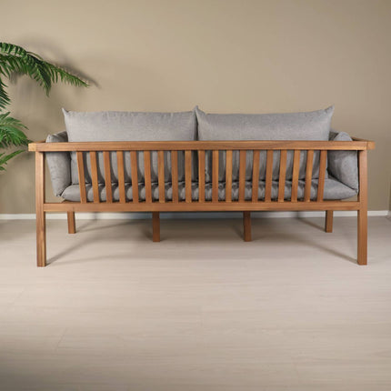 Loungebank 2-zits acaciahout lichtgrijs Xandra tuinbank