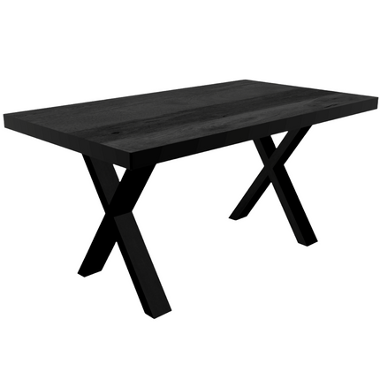 Eettafel Xavier rechthoekig 160cm zwart mangohout