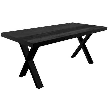 Eettafel Xavier rechthoekig 180cm zwart mangohout