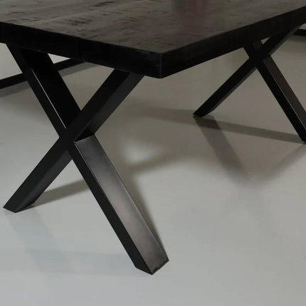 Eettafel Xavier rechthoekig 180cm zwart mangohout