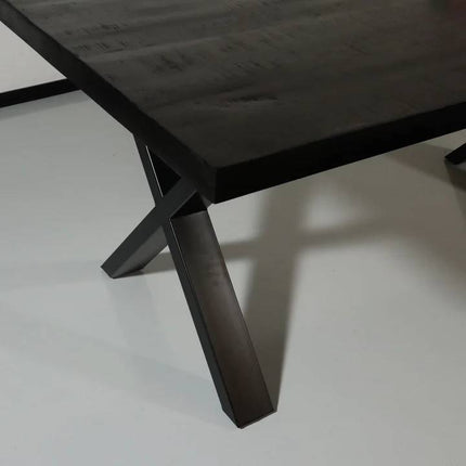 Eettafel Xavier rechthoekig 180cm zwart mangohout