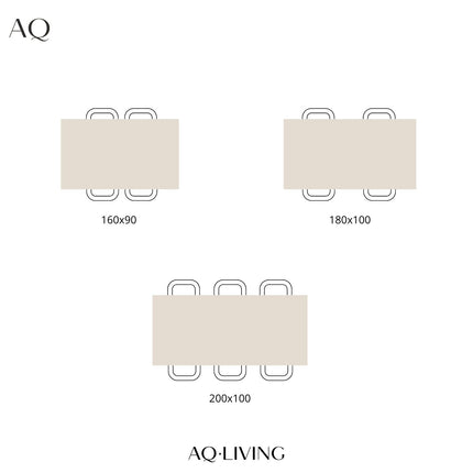 Eettafel Xavier rechthoekig 180cm lichtbruin mangohout