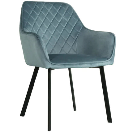 Eetkamerstoel blauw velvet yurgan