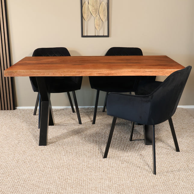Eettafel Zeno rechthoekig 160cm bruin mangohout