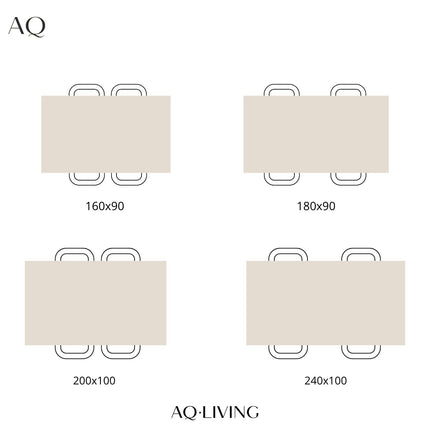 Eettafel Zeno rechthoekig 180cm zwart mangohout