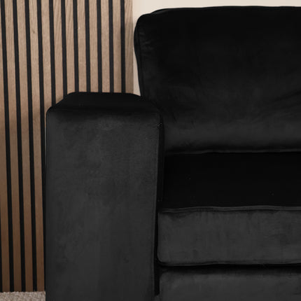 Zitbank zwart velvet 225cm Zora