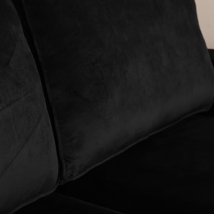 Zitbank zwart velvet 225cm Zora
