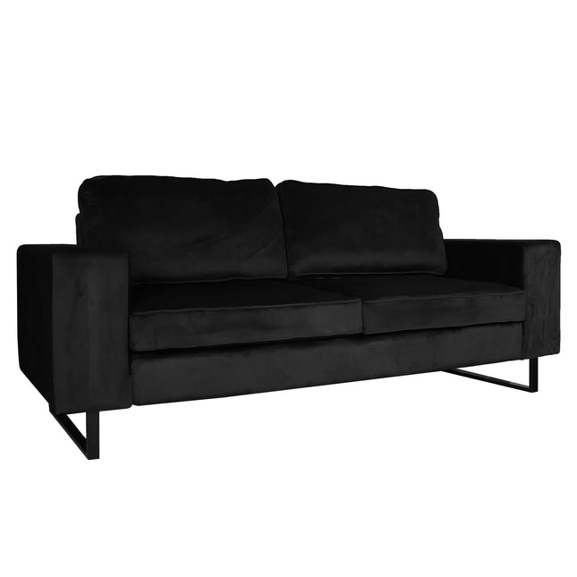 Zitbank zwart velvet 225cm Zora