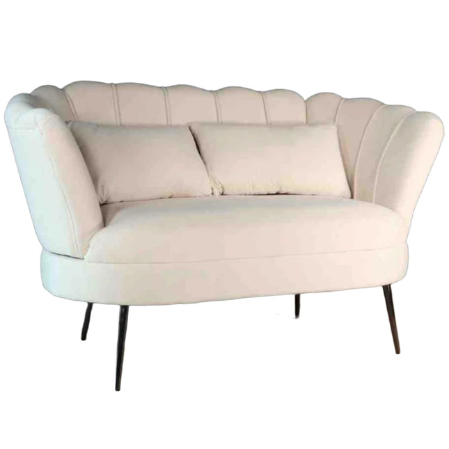 Zitbank creme velvet 140cm Anna