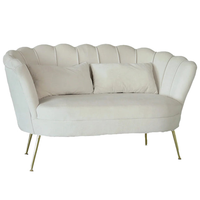 Zitbank creme velvet 140cm Belle