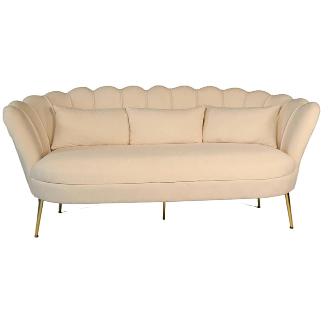Zitbank creme velvet 180cm Belle